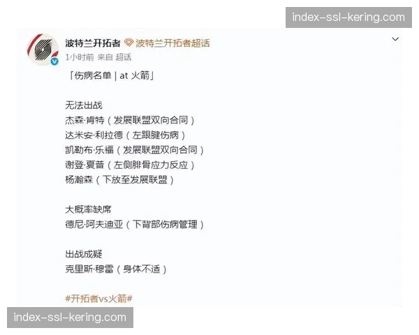 伤病潮侵袭多支豪门，或影响四月关键战役的排兵布阵